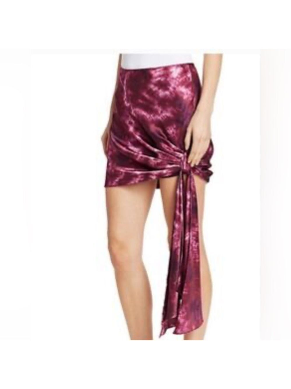 Cinq à Sept Ryder silk Purple Tie-Dye scarf style Mini Skirt size 6